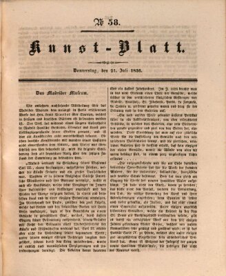 Morgenblatt für gebildete Stände. Kunst-Blatt (Morgenblatt für gebildete Stände) Donnerstag 21. Juli 1836