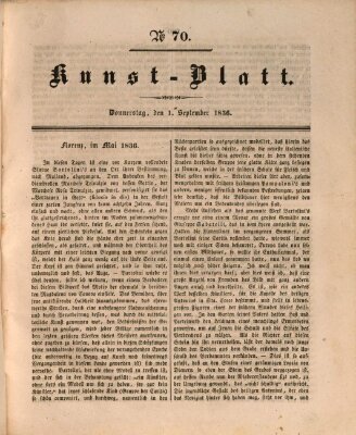 Morgenblatt für gebildete Stände. Kunst-Blatt (Morgenblatt für gebildete Stände) Donnerstag 1. September 1836