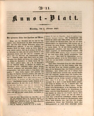 Morgenblatt für gebildete Stände. Kunst-Blatt (Morgenblatt für gebildete Stände) Dienstag 7. Februar 1837
