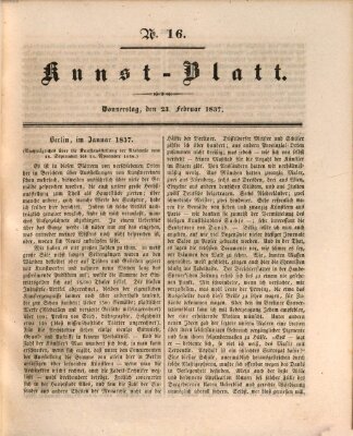 Morgenblatt für gebildete Stände. Kunst-Blatt (Morgenblatt für gebildete Stände) Donnerstag 23. Februar 1837