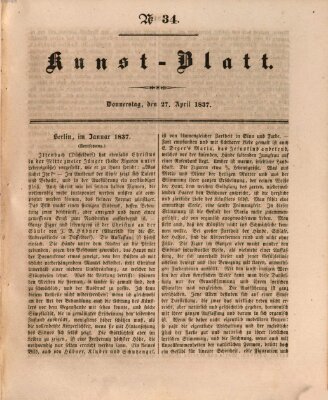 Morgenblatt für gebildete Stände. Kunst-Blatt (Morgenblatt für gebildete Stände) Donnerstag 27. April 1837