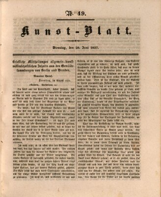 Morgenblatt für gebildete Stände. Kunst-Blatt (Morgenblatt für gebildete Stände) Dienstag 20. Juni 1837