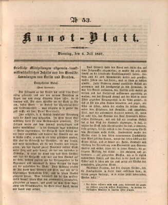 Morgenblatt für gebildete Leser. Kunstblatt (Morgenblatt für gebildete Stände) Dienstag 4. Juli 1837