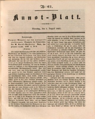 Morgenblatt für gebildete Leser. Kunstblatt (Morgenblatt für gebildete Stände) Dienstag 1. August 1837