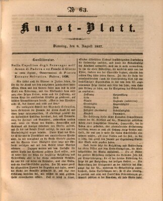 Morgenblatt für gebildete Leser. Kunstblatt (Morgenblatt für gebildete Stände) Dienstag 8. August 1837