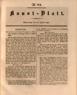 Morgenblatt für gebildete Leser. Kunstblatt (Morgenblatt für gebildete Stände) Donnerstag 10. August 1837