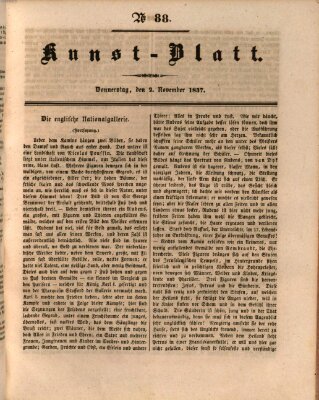 Morgenblatt für gebildete Leser. Kunstblatt (Morgenblatt für gebildete Stände) Donnerstag 2. November 1837