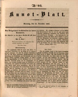 Morgenblatt für gebildete Leser. Kunstblatt (Morgenblatt für gebildete Stände) Dienstag 21. November 1837