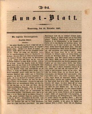 Morgenblatt für gebildete Leser. Kunstblatt (Morgenblatt für gebildete Stände) Donnerstag 23. November 1837