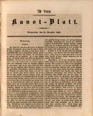 Morgenblatt für gebildete Leser. Kunstblatt (Morgenblatt für gebildete Stände) Donnerstag 21. Dezember 1837