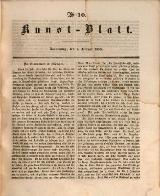 Morgenblatt für gebildete Leser. Kunstblatt (Morgenblatt für gebildete Stände) Donnerstag 1. Februar 1838