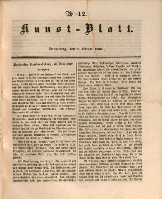 Morgenblatt für gebildete Leser. Kunstblatt (Morgenblatt für gebildete Stände) Donnerstag 8. Februar 1838