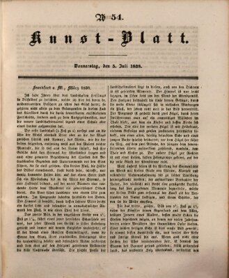 Morgenblatt für gebildete Leser. Kunstblatt (Morgenblatt für gebildete Stände) Donnerstag 5. Juli 1838