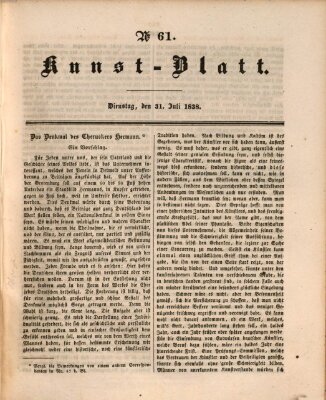 Morgenblatt für gebildete Leser. Kunstblatt (Morgenblatt für gebildete Stände) Dienstag 31. Juli 1838