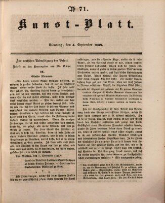 Morgenblatt für gebildete Leser. Kunstblatt (Morgenblatt für gebildete Stände) Dienstag 4. September 1838