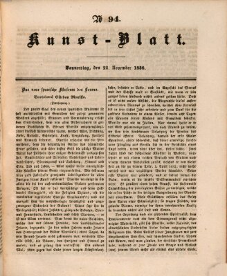 Morgenblatt für gebildete Leser. Kunstblatt (Morgenblatt für gebildete Stände) Donnerstag 22. November 1838