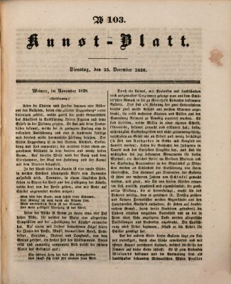 Morgenblatt für gebildete Leser. Kunstblatt (Morgenblatt für gebildete Stände) Dienstag 25. Dezember 1838