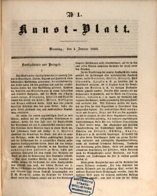 Morgenblatt für gebildete Leser. Kunstblatt (Morgenblatt für gebildete Stände) Dienstag 1. Januar 1839