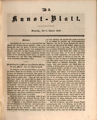 Morgenblatt für gebildete Leser. Kunstblatt (Morgenblatt für gebildete Stände) Dienstag 8. Januar 1839