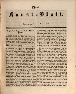 Morgenblatt für gebildete Leser. Kunstblatt (Morgenblatt für gebildete Stände) Donnerstag 10. Januar 1839