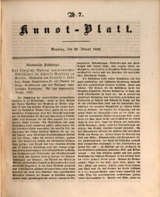 Morgenblatt für gebildete Leser. Kunstblatt (Morgenblatt für gebildete Stände) Dienstag 22. Januar 1839