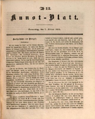 Morgenblatt für gebildete Leser. Kunstblatt (Morgenblatt für gebildete Stände) Donnerstag 7. Februar 1839