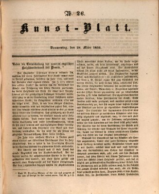 Morgenblatt für gebildete Leser. Kunstblatt (Morgenblatt für gebildete Stände) Donnerstag 28. März 1839