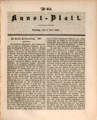 Morgenblatt für gebildete Leser. Kunstblatt (Morgenblatt für gebildete Stände) Dienstag 4. Juni 1839