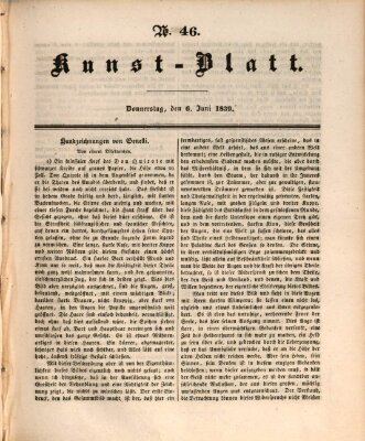 Morgenblatt für gebildete Leser. Kunstblatt (Morgenblatt für gebildete Stände) Donnerstag 6. Juni 1839