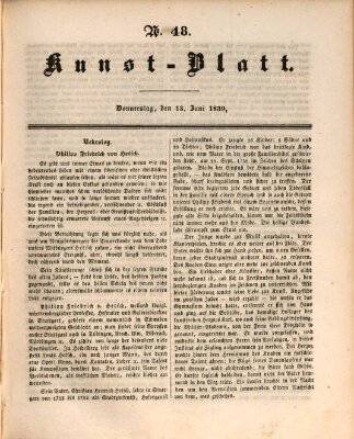 Morgenblatt für gebildete Leser. Kunstblatt (Morgenblatt für gebildete Stände) Donnerstag 13. Juni 1839