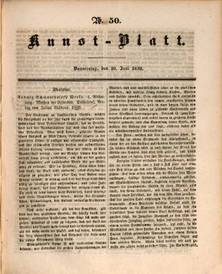 Morgenblatt für gebildete Leser. Kunstblatt (Morgenblatt für gebildete Stände) Donnerstag 20. Juni 1839