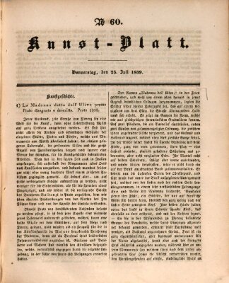 Morgenblatt für gebildete Leser. Kunstblatt (Morgenblatt für gebildete Stände) Donnerstag 25. Juli 1839