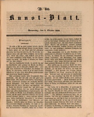 Morgenblatt für gebildete Leser. Kunstblatt (Morgenblatt für gebildete Stände) Donnerstag 3. Oktober 1839