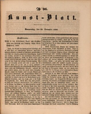 Morgenblatt für gebildete Leser. Kunstblatt (Morgenblatt für gebildete Stände) Donnerstag 28. November 1839