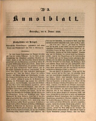 Morgenblatt für gebildete Leser. Kunstblatt (Morgenblatt für gebildete Stände) Donnerstag 9. Januar 1840