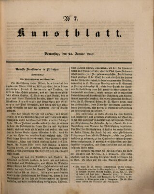 Morgenblatt für gebildete Leser. Kunstblatt (Morgenblatt für gebildete Stände) Donnerstag 23. Januar 1840