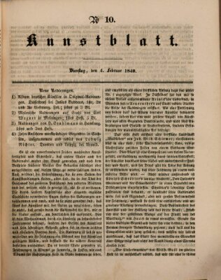 Morgenblatt für gebildete Leser. Kunstblatt (Morgenblatt für gebildete Stände) Dienstag 4. Februar 1840