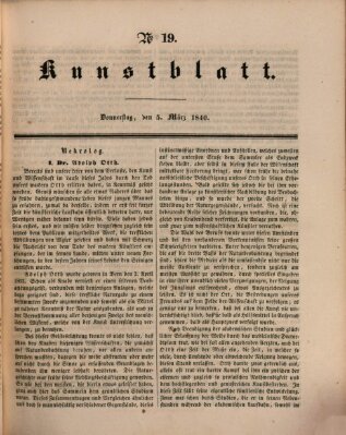 Morgenblatt für gebildete Leser. Kunstblatt (Morgenblatt für gebildete Stände) Donnerstag 5. März 1840