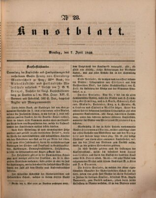 Morgenblatt für gebildete Leser. Kunstblatt (Morgenblatt für gebildete Stände) Dienstag 7. April 1840