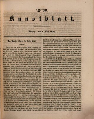 Morgenblatt für gebildete Leser. Kunstblatt (Morgenblatt für gebildete Stände) Dienstag 5. Mai 1840