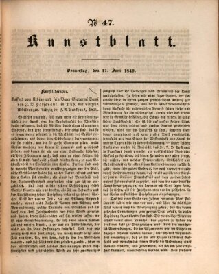 Morgenblatt für gebildete Leser. Kunstblatt (Morgenblatt für gebildete Stände) Donnerstag 11. Juni 1840