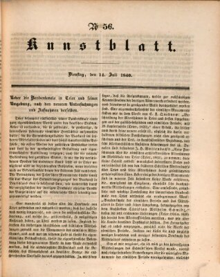 Morgenblatt für gebildete Leser. Kunstblatt (Morgenblatt für gebildete Stände) Dienstag 14. Juli 1840