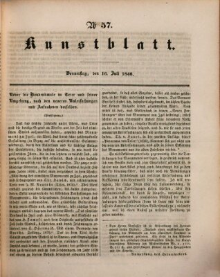 Morgenblatt für gebildete Leser. Kunstblatt (Morgenblatt für gebildete Stände) Donnerstag 16. Juli 1840