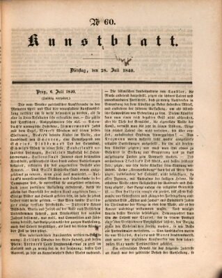 Morgenblatt für gebildete Leser. Kunstblatt (Morgenblatt für gebildete Stände) Dienstag 28. Juli 1840