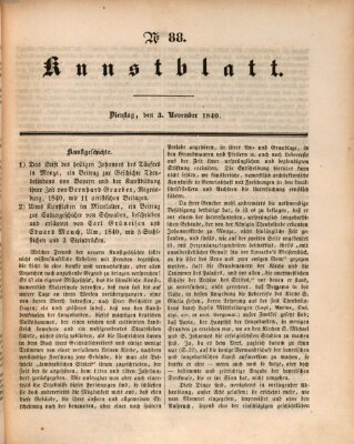 Morgenblatt für gebildete Leser. Kunstblatt (Morgenblatt für gebildete Stände) Dienstag 3. November 1840