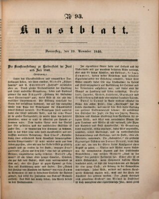 Morgenblatt für gebildete Leser. Kunstblatt (Morgenblatt für gebildete Stände) Donnerstag 19. November 1840