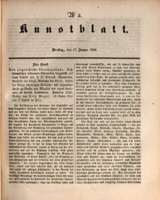 Morgenblatt für gebildete Leser. Kunstblatt (Morgenblatt für gebildete Stände) Dienstag 17. Januar 1843