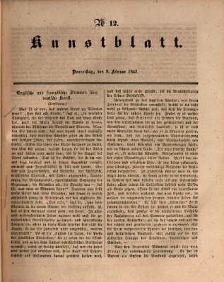 Morgenblatt für gebildete Leser. Kunstblatt (Morgenblatt für gebildete Stände) Donnerstag 9. Februar 1843