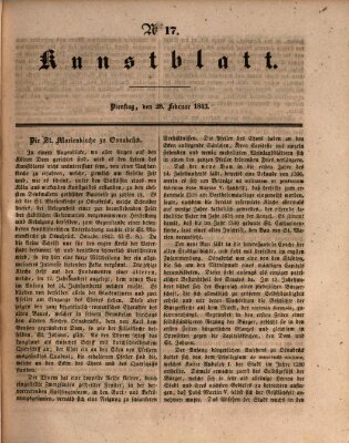 Morgenblatt für gebildete Leser. Kunstblatt (Morgenblatt für gebildete Stände) Dienstag 28. Februar 1843