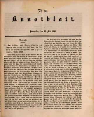 Morgenblatt für gebildete Leser. Kunstblatt (Morgenblatt für gebildete Stände) Donnerstag 11. Mai 1843